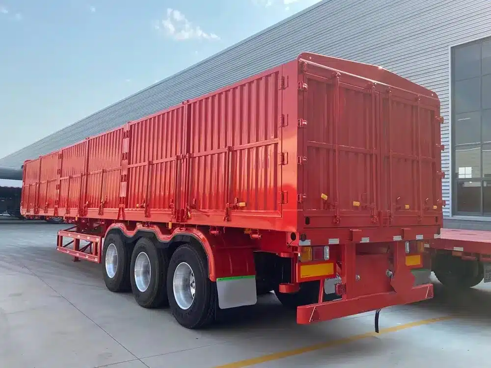 3 Axle-Red - High Fence Cargo Trailer-2