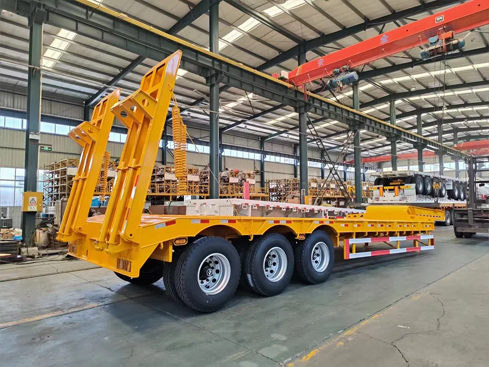 3 Ejes-Amarillo - Semirremolque de plataforma baja-2