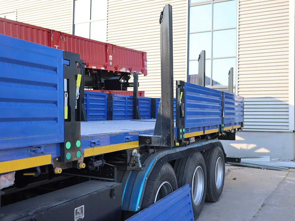 3 Axle blue detachable stake post stake type semi trailer 2