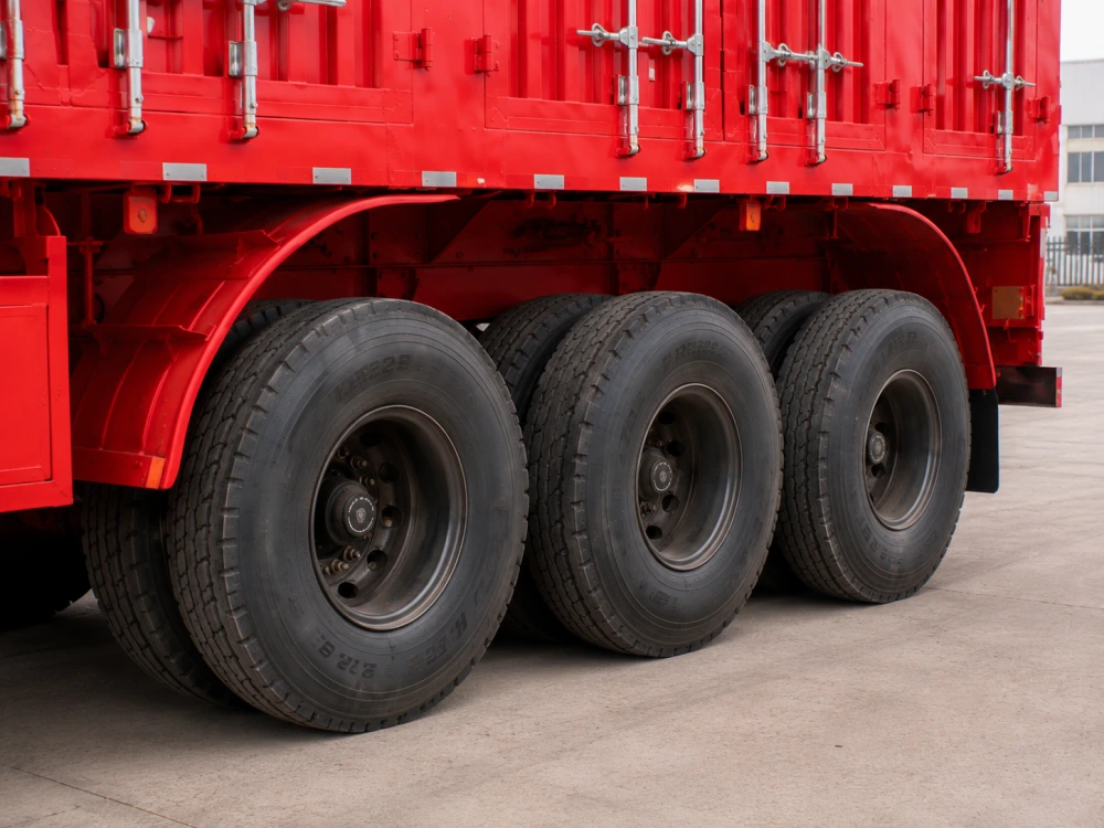 3 Axle Red Side Tipping Dump Semi trailer 2