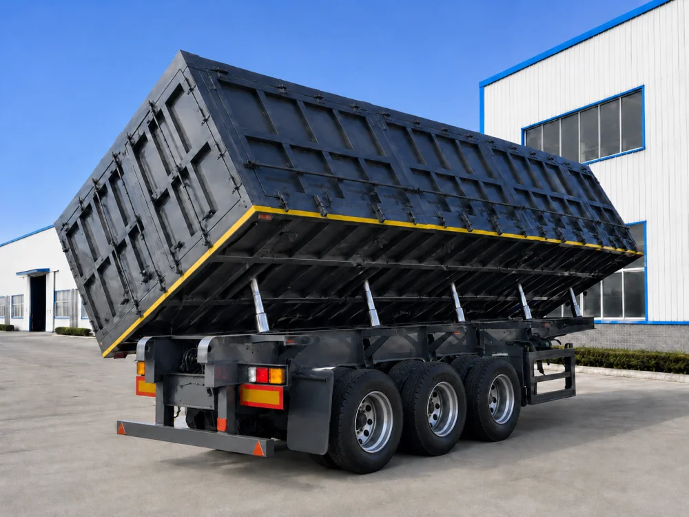 3 Axle Black Side Dump Semi Trailer