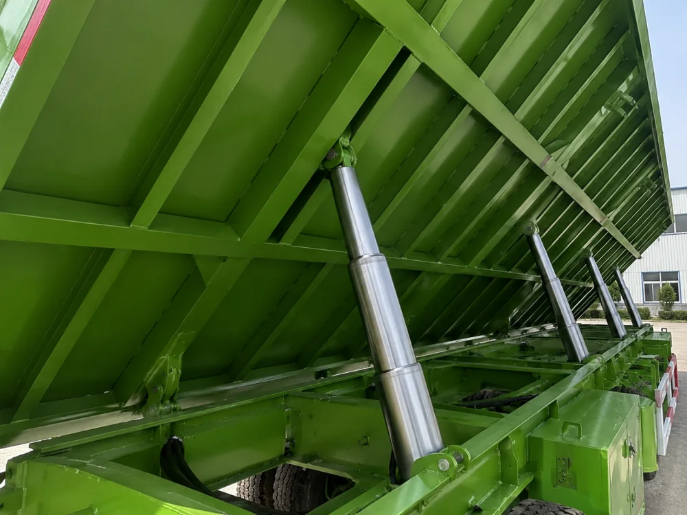 3 axle green side dump semi trailer 4