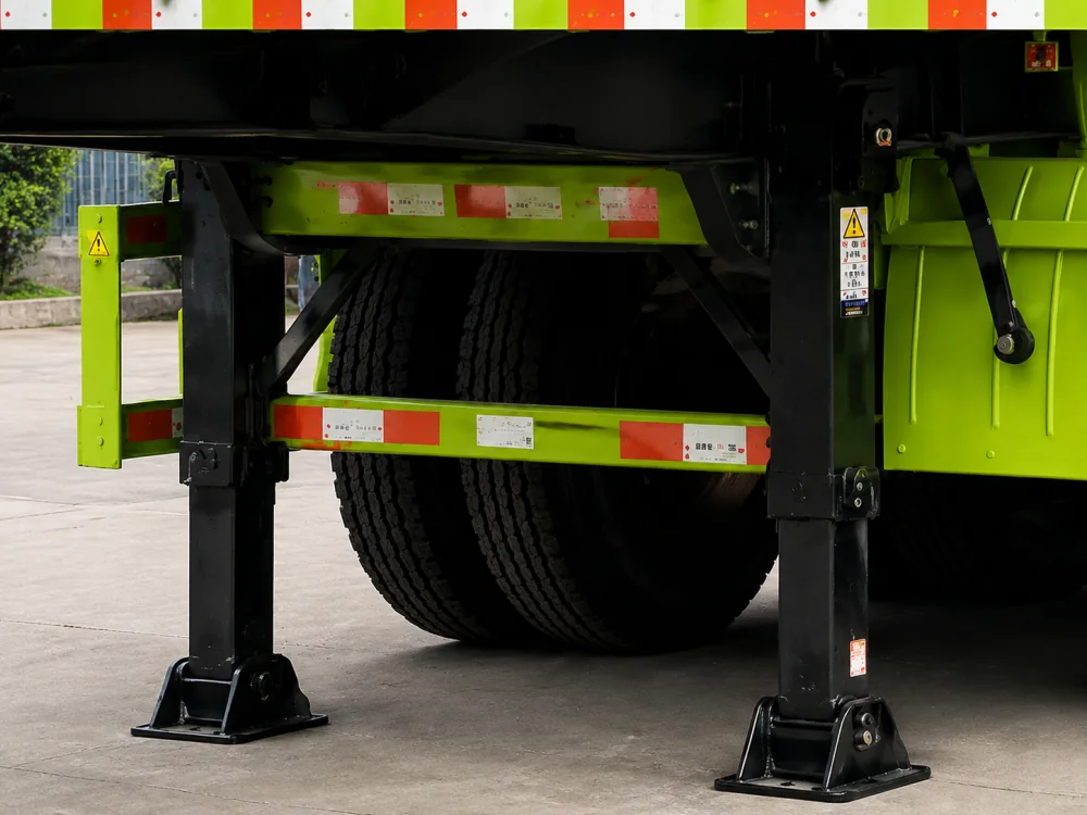 4 axle green side dump semi trailer 3
