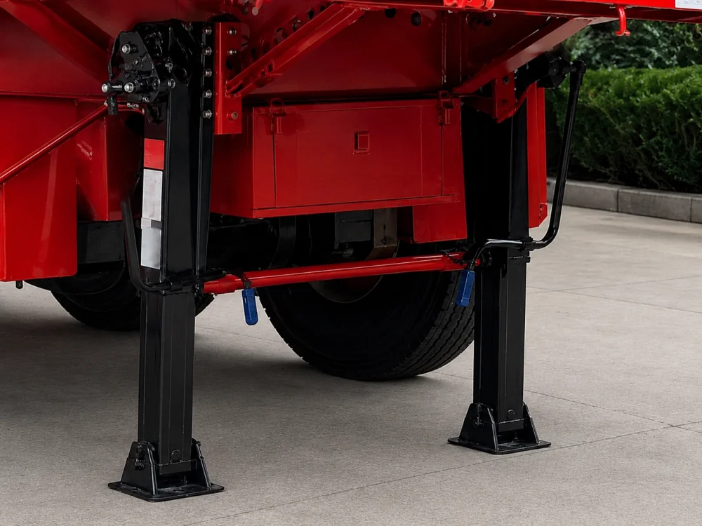 6 axle red side dump semi trailer 4